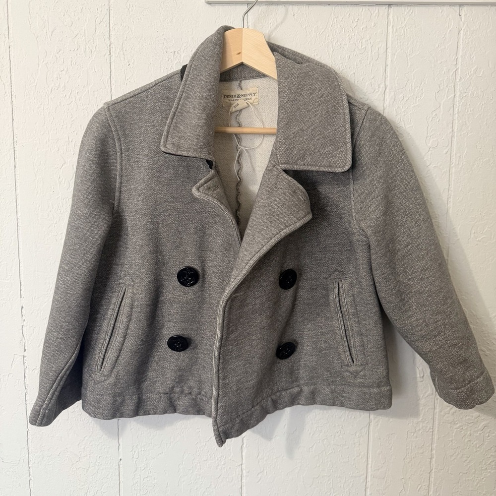Denim & Supply Ralph Lauren Grey Peacoat Crop sz M